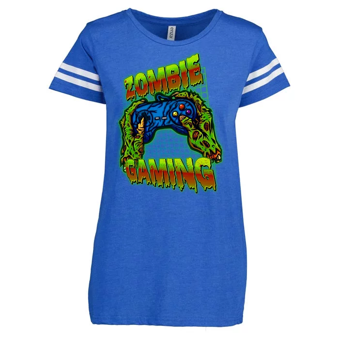 Halloween Monster Zombie Gaming Video Gamer Addict Enza Ladies Jersey Football T-Shirt