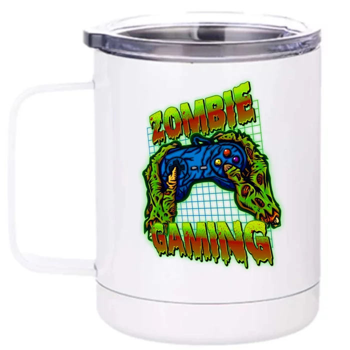 Halloween Monster Zombie Gaming Video Gamer Addict Front & Back 12oz Stainless Steel Tumbler Cup