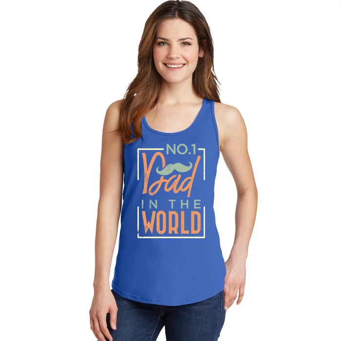 Humor No 1 Dad In The World Fathers Day Gift Ladies Essential Tank