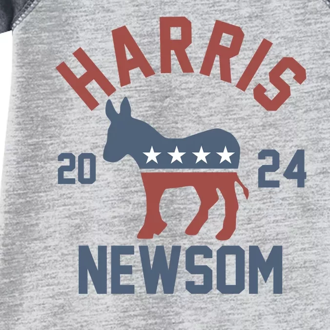 Harris Newsom 2024 For President Kamala Harris Gavin Newsom Infant Baby Jersey Bodysuit