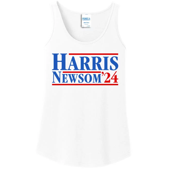 Harris Newsom 2024 For President Kamala Harris Gavin Newsom Ladies Essential Tank