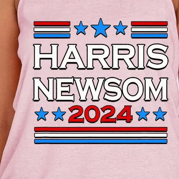 Harris Newsom 2024 For President Women's Knotted Racerback Tank