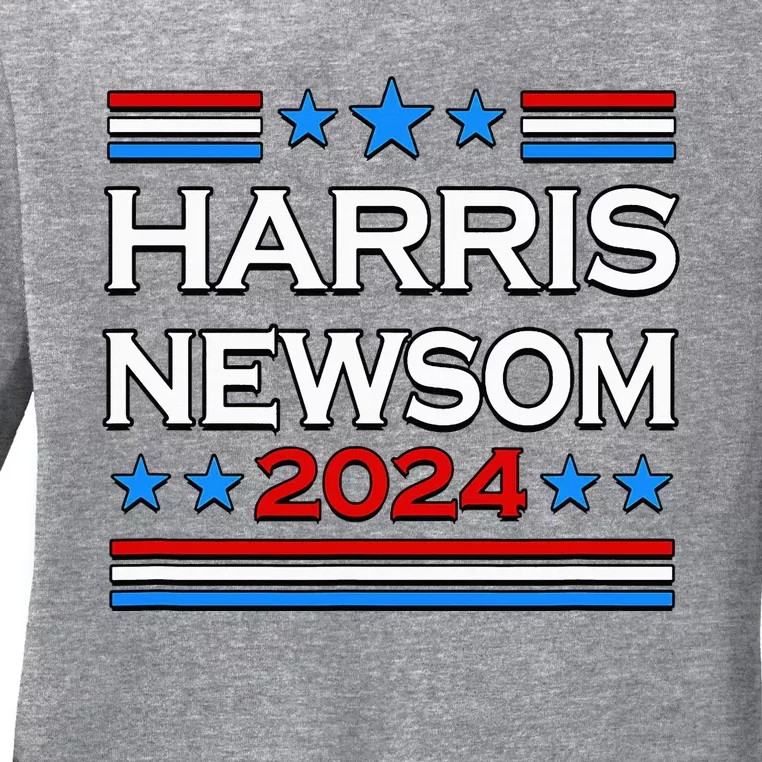 Harris Newsom 2024 For President Ladies Long Sleeve Shirt