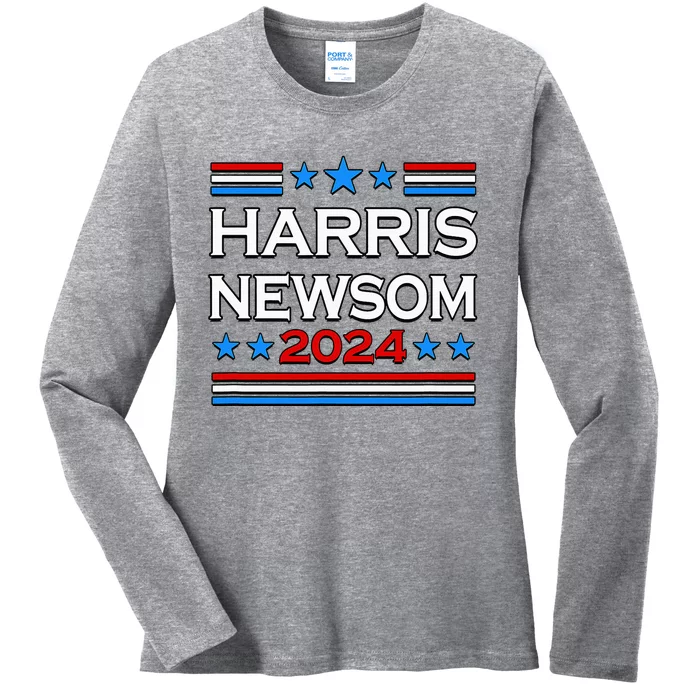 Harris Newsom 2024 For President Ladies Long Sleeve Shirt