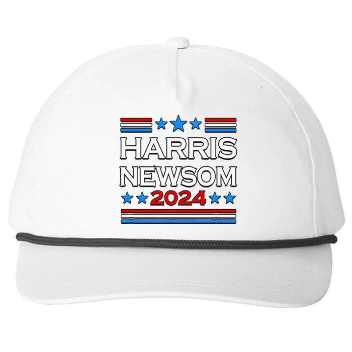 Harris Newsom 2024 For President Snapback Five-Panel Rope Hat