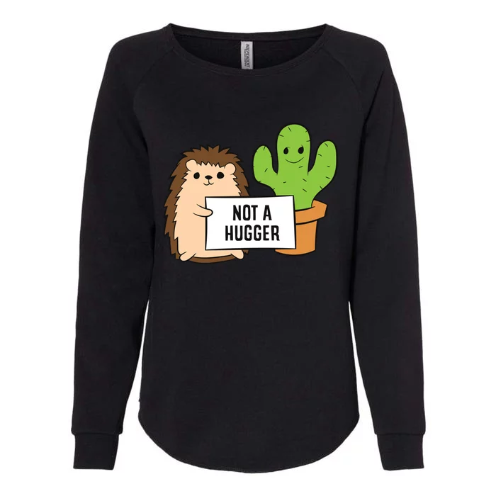 Hedgehog Not A Hugger Cactus Hedgehog Great Gift Womens California Wash Sweatshirt