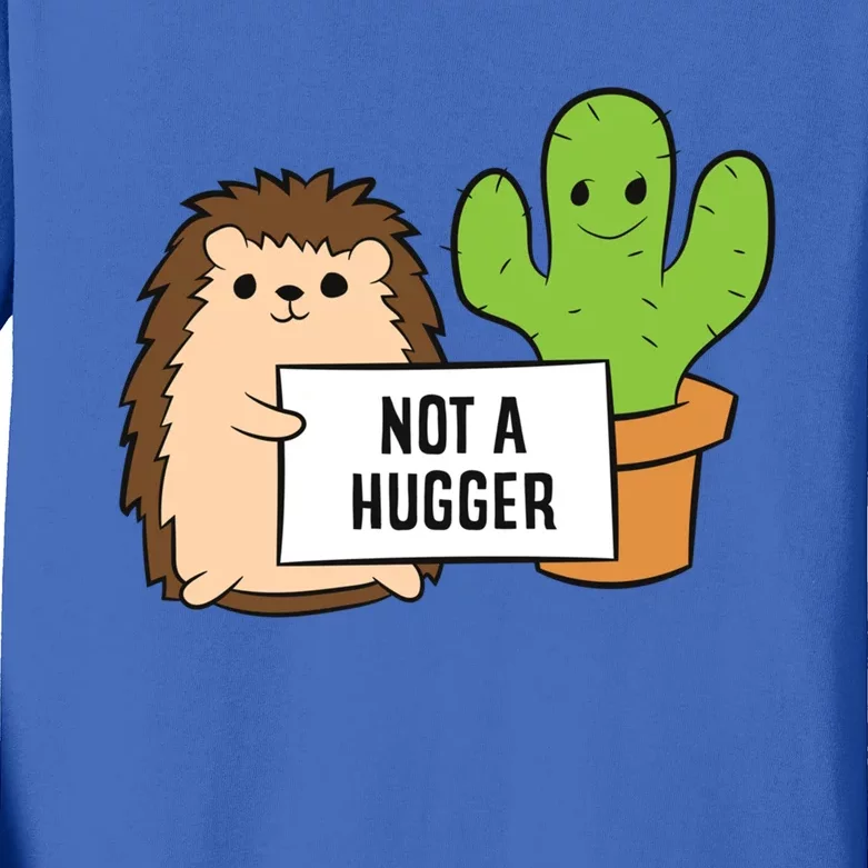 Hedgehog Not A Hugger Cactus Hedgehog Great Gift Kids Long Sleeve Shirt