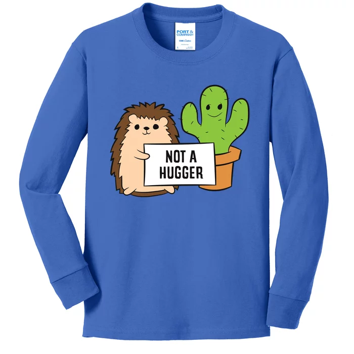 Hedgehog Not A Hugger Cactus Hedgehog Great Gift Kids Long Sleeve Shirt