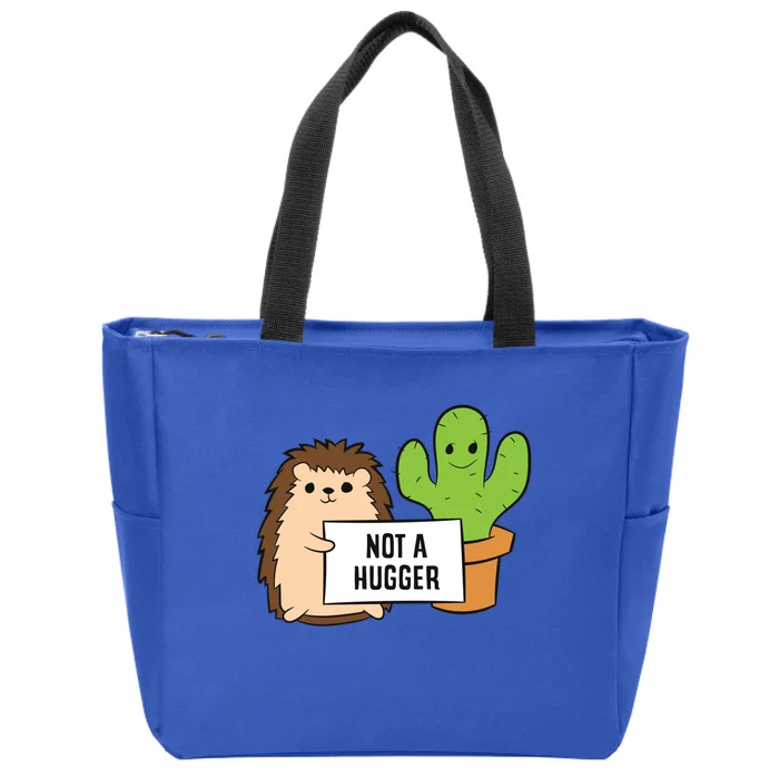 Hedgehog Not A Hugger Cactus Hedgehog Great Gift Zip Tote Bag