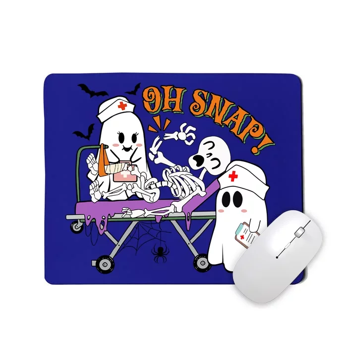 Halloween Nurse Boo Crew Oh Snap Funny Skeleton Bone Snap Gift Mousepad