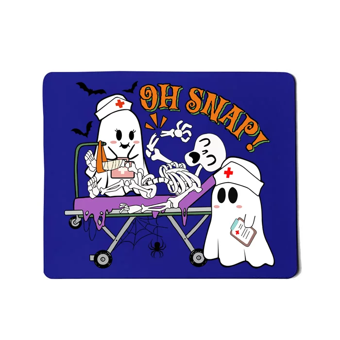 Halloween Nurse Boo Crew Oh Snap Funny Skeleton Bone Snap Gift Mousepad