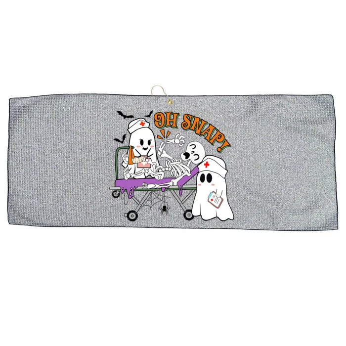 Halloween Nurse Boo Crew Oh Snap Funny Skeleton Bone Snap Gift Large Microfiber Waffle Golf Towel