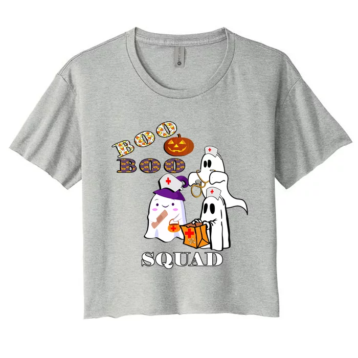 Halloween Nursing Boo Boo Squad Nurse Meaningful Gift Women's Crop Top Tee