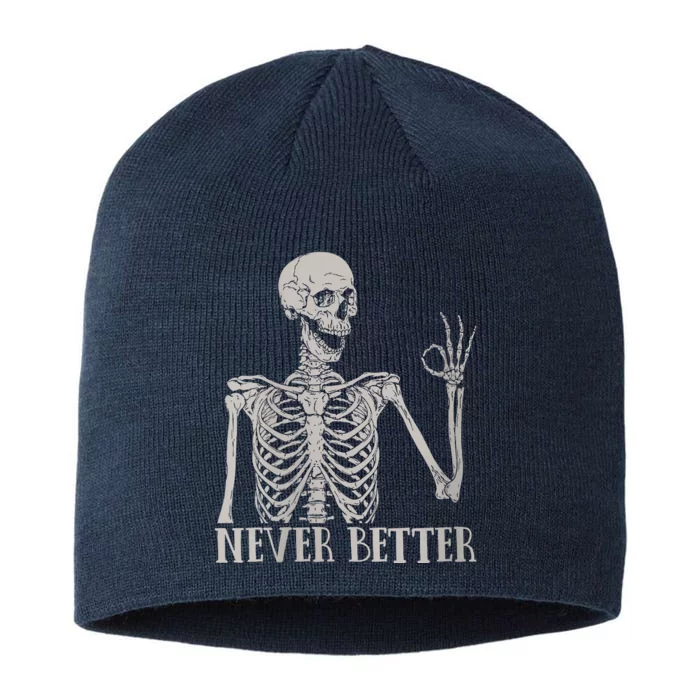 Halloween Never Better Skeleton Funny Skull 8 1/2in Sustainable Knit Beanie