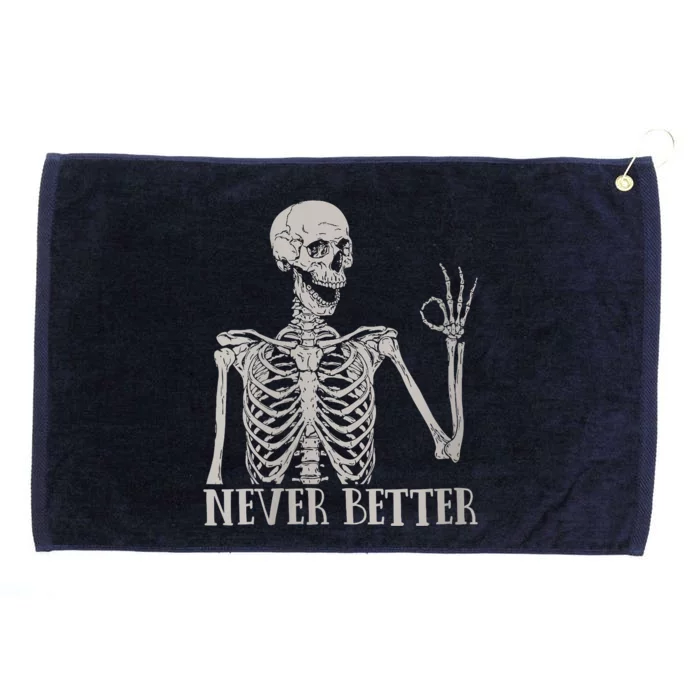 Halloween Never Better Skeleton Funny Skull Grommeted Golf Towel