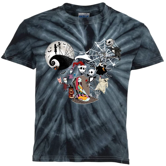 Head Nightmare Before Jack And Sally Halloween Oogie With Bash Kids Tie-Dye T-Shirt