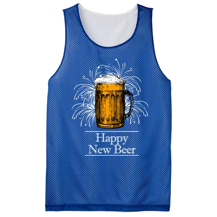 Happy New Beer Mug Liquor Fireworks 2019 New Year's Eve Gift Mesh Reversible Basketball Jersey Tank