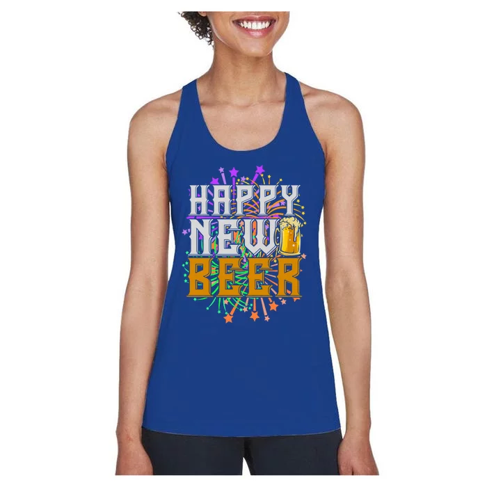 Happy New Beer New Year's Eve Beer Meaningful Gift Women's Racerback Tank