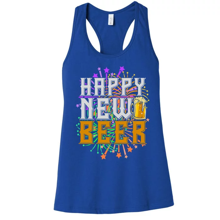 Happy New Beer New Year's Eve Beer Meaningful Gift Women's Racerback Tank