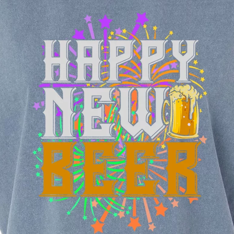 Happy New Beer New Year's Eve Beer Meaningful Gift Garment-Dyed Women's Muscle Tee