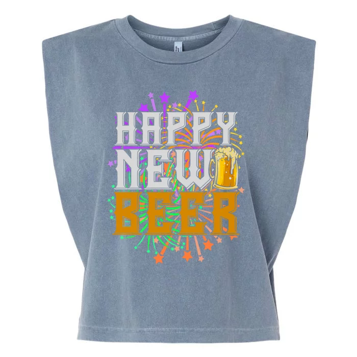 Happy New Beer New Year's Eve Beer Meaningful Gift Garment-Dyed Women's Muscle Tee