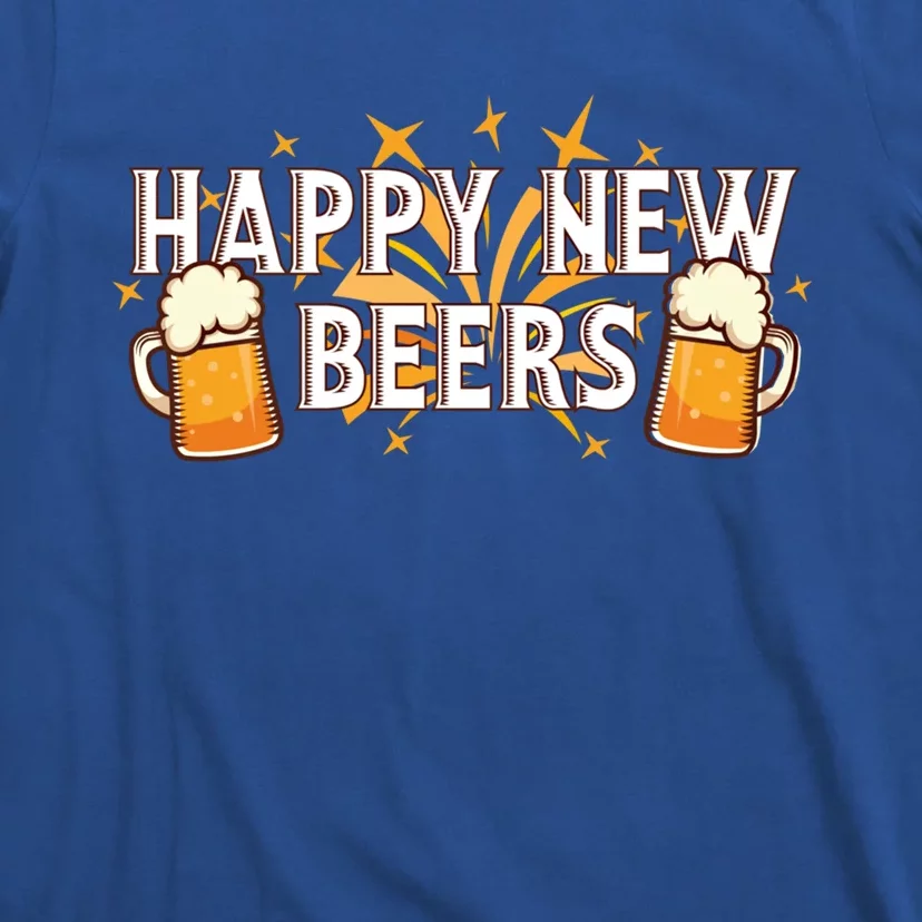 Happy New Beers Gift New Year Nye Party Funny New Years Eve Cute Gift T-Shirt