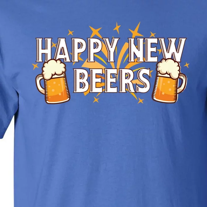 Happy New Beers Gift New Year Nye Party Funny New Years Eve Cute Gift Tall T-Shirt