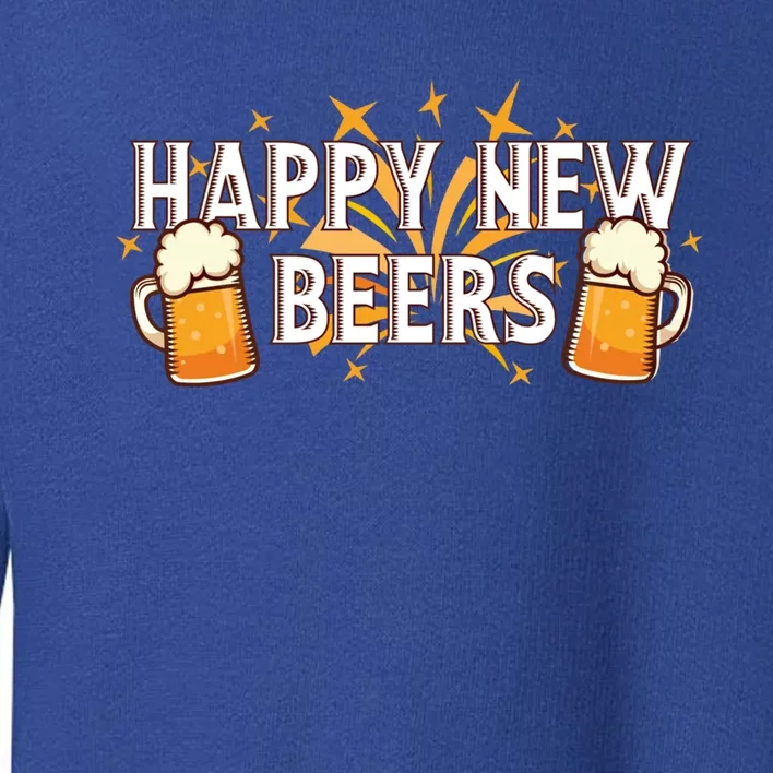 Happy New Beers Gift New Year Nye Party Funny New Years Eve Cute Gift Toddler Sweatshirt