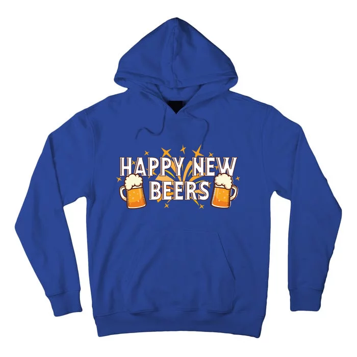 Happy New Beers Gift New Year Nye Party Funny New Years Eve Cute Gift Tall Hoodie