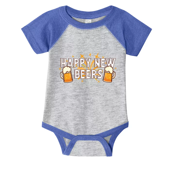 Happy New Beers Gift New Year Nye Party Funny New Years Eve Cute Gift Infant Baby Jersey Bodysuit