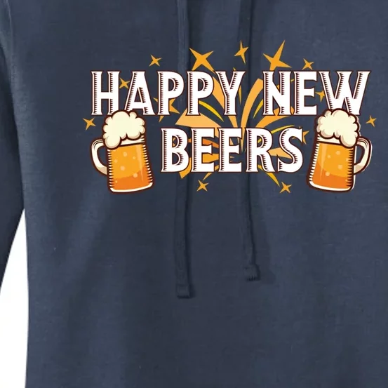 Happy New Beers Gift New Year Nye Party Funny New Years Eve Cute Gift Women's Pullover Hoodie