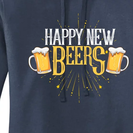 Happy New Beers Funny New Year Party New Year's Eve Funny Gift Women's Pullover Hoodie