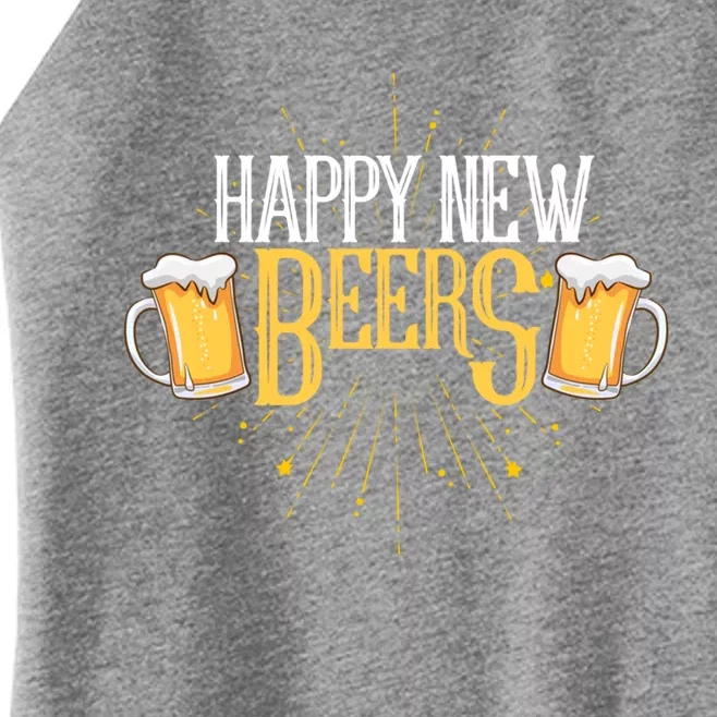 Happy New Beers Funny New Year Party New Year's Eve Funny Gift Women’s Perfect Tri Rocker Tank