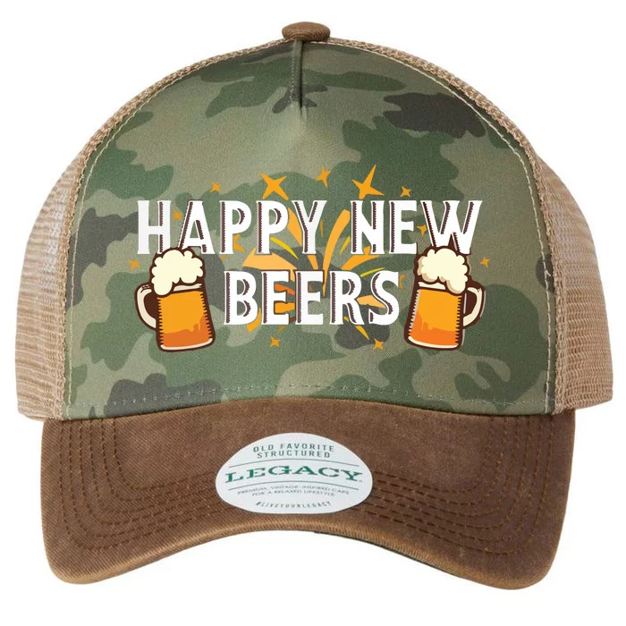 Happy New Beers New Year NYE Party Funny Legacy Tie Dye Trucker Hat