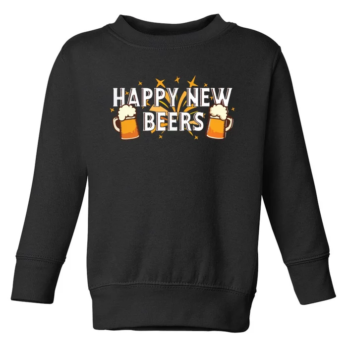 Happy New Beers New Year NYE Party Funny Toddler Sweatshirt