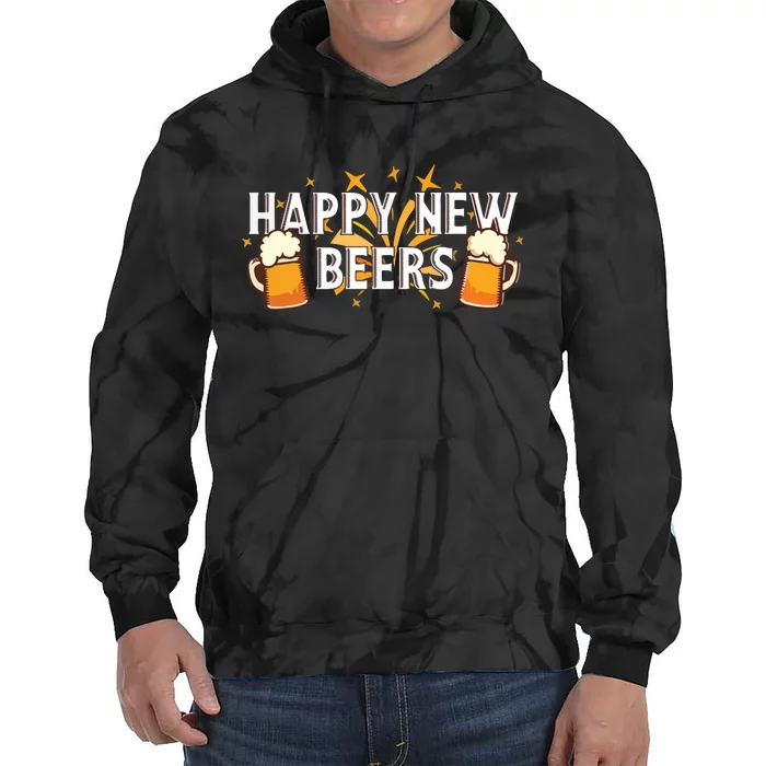 Happy New Beers New Year NYE Party Funny Tie Dye Hoodie