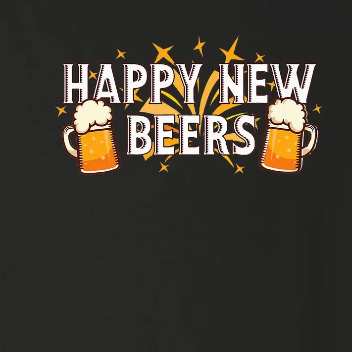 Happy New Beers  New Year NYE Party Funny New Years Eve Toddler Long Sleeve Shirt