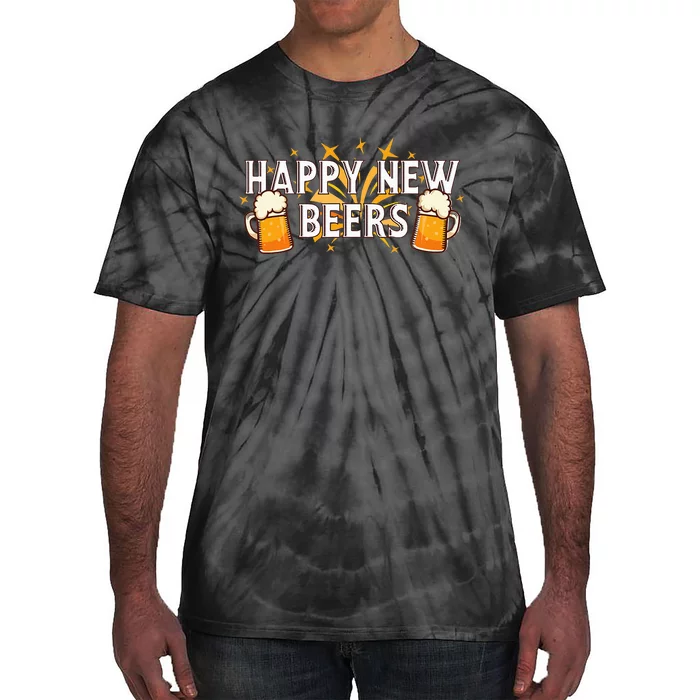 Happy New Beers  New Year NYE Party Funny New Years Eve Tie-Dye T-Shirt