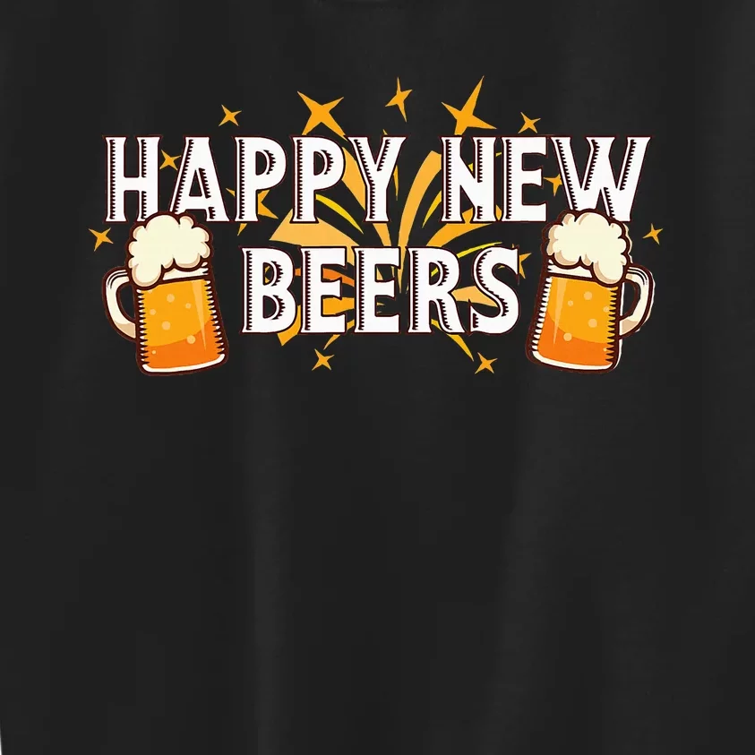 Happy New Beers  New Year NYE Party Funny New Years Eve Kids Sweatshirt