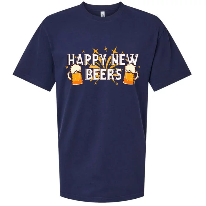 Happy New Beers  New Year NYE Party Funny New Years Eve Sueded Cloud Jersey T-Shirt