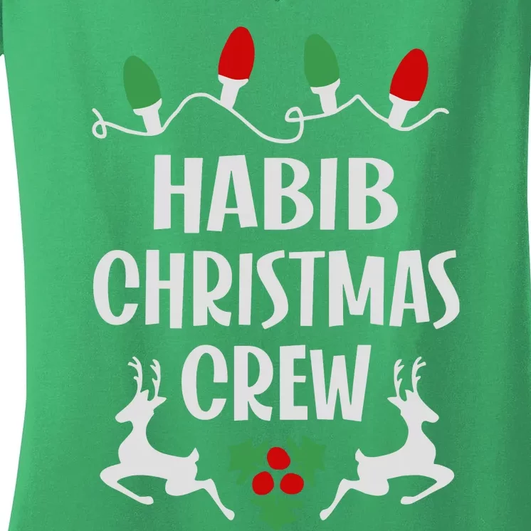 Habib Name Christmas Crew Habib Women's V-Neck T-Shirt