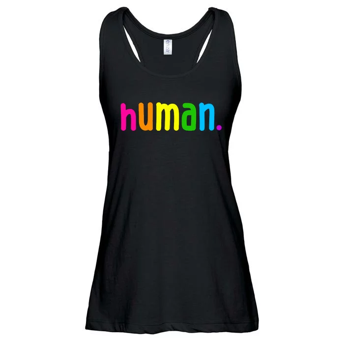 Human Neon Colorful Ladies Essential Flowy Tank