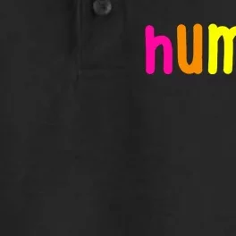 Human Neon Colorful Dry Zone Grid Performance Polo