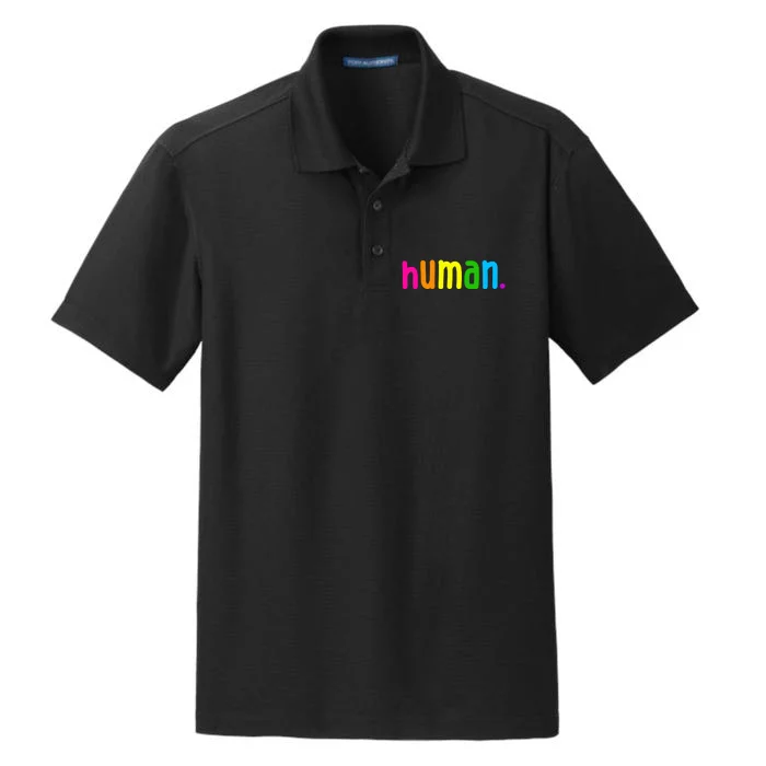 Human Neon Colorful Dry Zone Grid Performance Polo