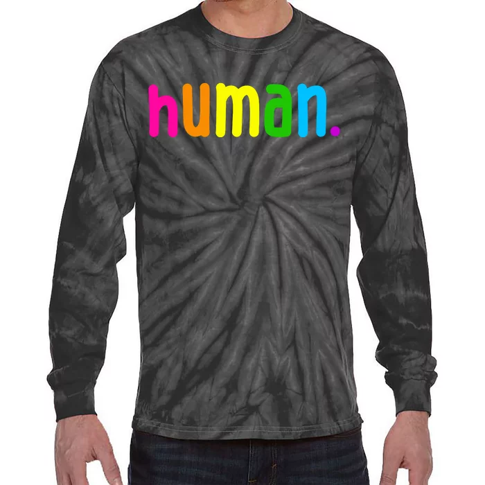 Human Neon Colorful Tie-Dye Long Sleeve Shirt