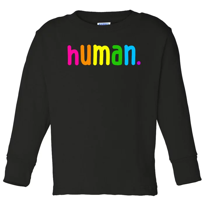 Human Neon Colorful Toddler Long Sleeve Shirt