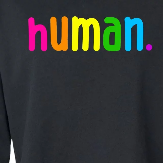 Human Neon Colorful Cropped Pullover Crew