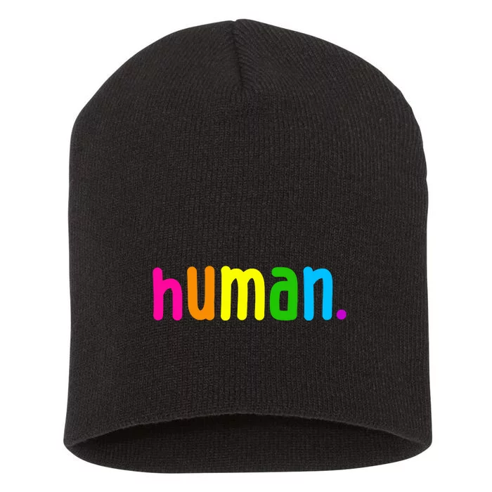 Human Neon Colorful Short Acrylic Beanie