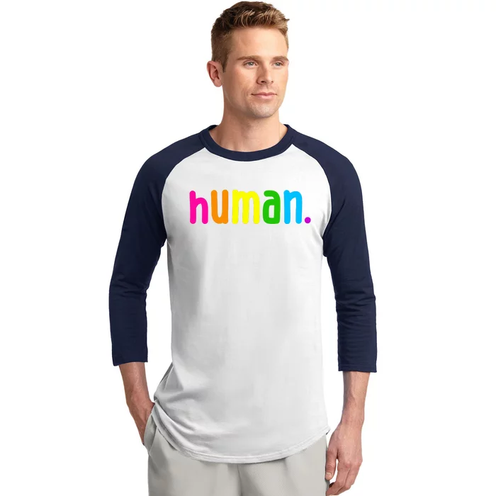 Human Neon Colorful Baseball Sleeve Shirt