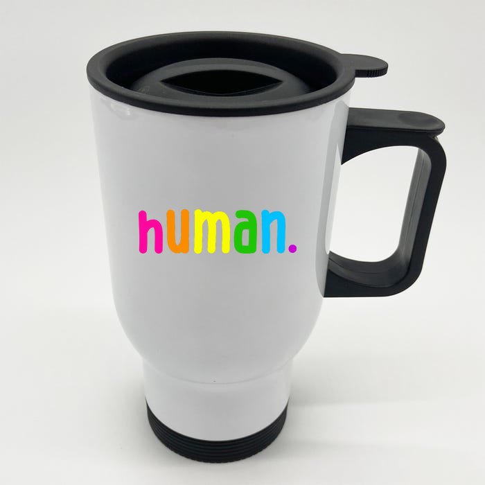 Human Neon Colorful Front & Back Stainless Steel Travel Mug